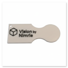 Ein Schlüsselanhänger mit Firmenlogo der als Einkaufswagenchip verwendet werden kann. Der Chip lässt sich nach dem Lösen des Einkaufswagens wieder entnehmen.<br />Gedruckt mit 0,25 mm Düse