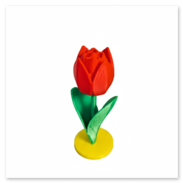 Eine stehende Rose.<br />Farben: Gelb, Grün, Rot<br />Gedruckt mit 0,4 mm Düse