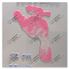 Eine Bilderplatte mit Baby Fußabdruck und Daten (Größe, Gewicht und Datum) der Kinder zum Zeitpunkt der Geburt.<br /><br />Farben: Silber, lila und rosa<br />Gedruckt mit 0,4 mm Düse