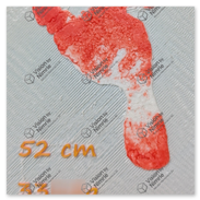 Eine Bilderplatte mit Baby Fußabdruck und Daten (Größe, Gewicht und Datum) der Kinder zum Zeitpunkt der Geburt.<br /><br />Farben: Silber, orange und rot<br />Gedruckt mit 0,4 mm Düse