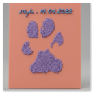 Bilderplatte mit Hunde Pfotenabdruck.<br />Dünn gedruckt, damit diese optional von hinten beleuchtet werden kann.<br />Gedruckt mit 0,4 mm Düse